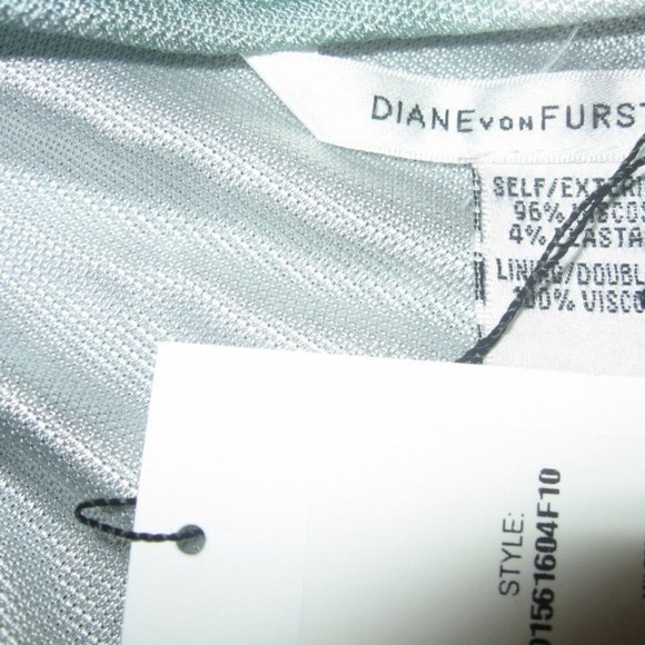 DVF Diane Von Furstenberg MILTON Draped Blurred Print Dress Grey - Picture 11 of 12